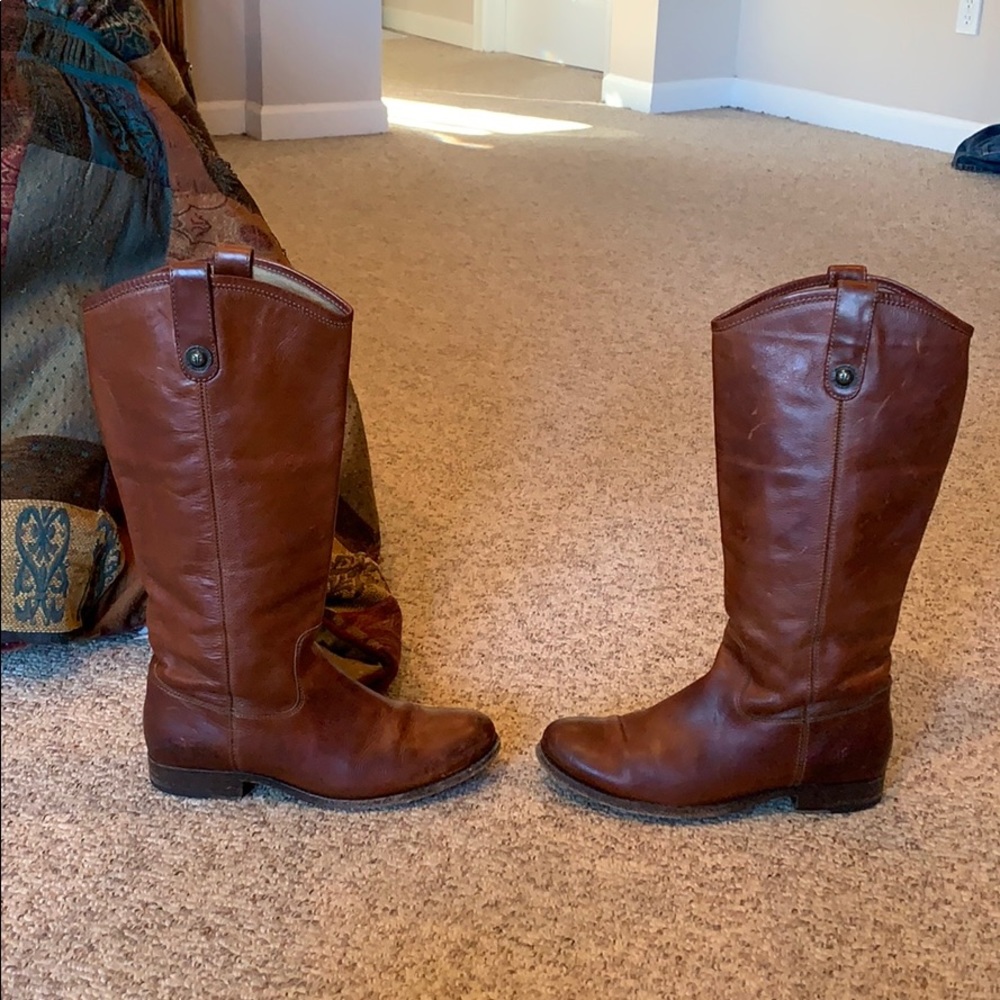 Frye brown chestnut Melissa tall riding boots sz 8